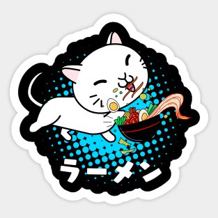 Ramen Japanese Noodles Soup Kawaii Cat Sticker